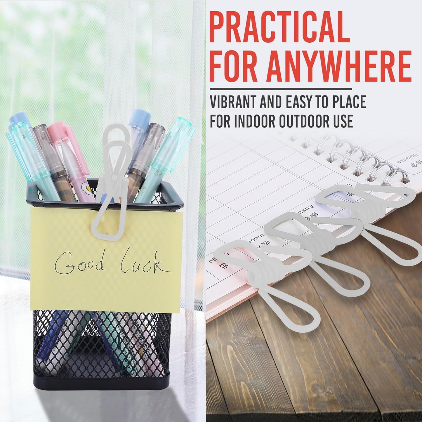 30 Pack White Chip Bag Clips for Food - PVC 2 Inch Coated Sealer for Sealing Food - Paper Holder, Clothesline Clip for Laundry Hanging, Kitchen Bags, Multipurpose Clothes Pins