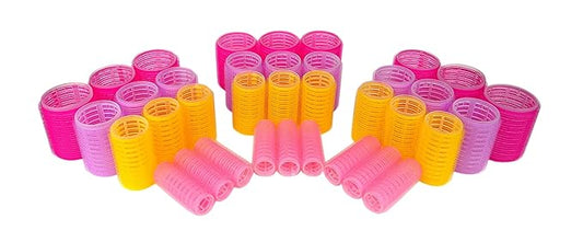 Hair Rollers Self Grip Holding Rollers Hairdressing Curlers Hair Design Sticky Cling Style For DIY Or Hair Salon By Kamay's (Gripping Sticky Rollers 36PCS 4 Size) Large Medium Small Premium Set Random