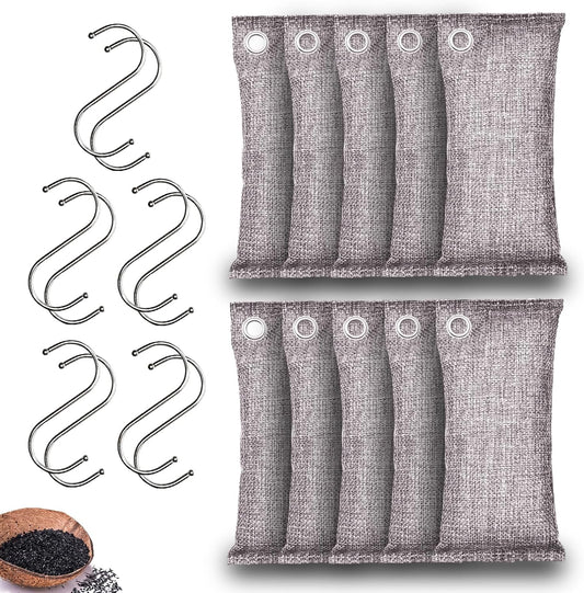 Activated Charcoal Odor Absorber, Odor Eliminator for Strong Odor,Coconut Shell Charcoal Air Purifying Bags for Home Car Closet Pet, Smoke Room Deodorizer