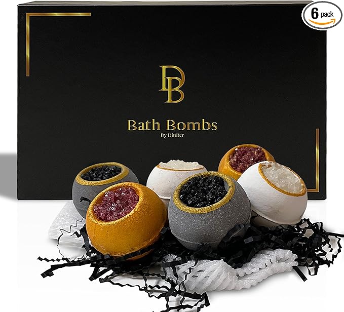 Bath Bombs, 6PC Luxury Gift Set, Girls Gifts, Mothers day Surprise, Valentines Day, Relaxing Kit, Bath Bombs for Women, Organic, Non Toxic, for Sensitive Skin, Natural, Lavender, Essential Oils & Salt