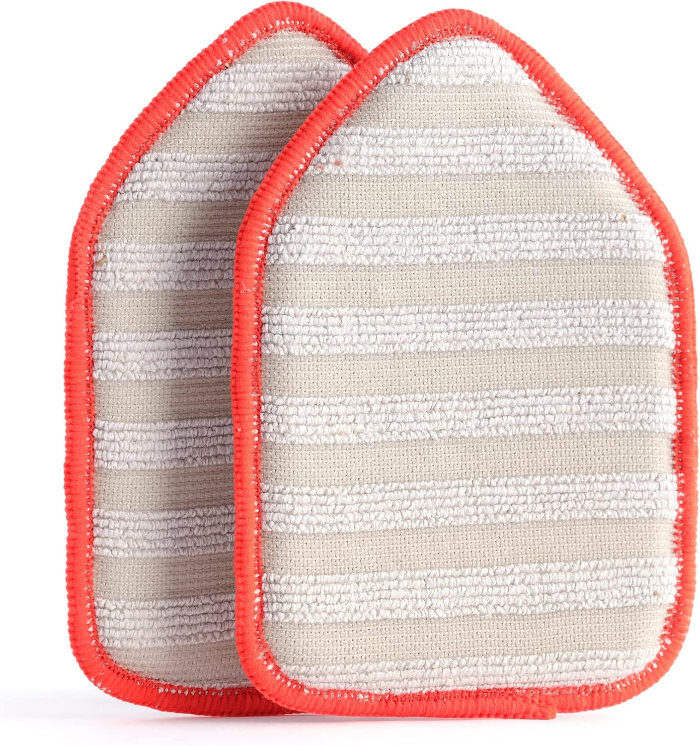 Replacement Microfiber Pad for Moku Home Extendable Tub Tile Shower Scrubber for Cleaning Non-Scratch (2X Microfiber Pad Red)