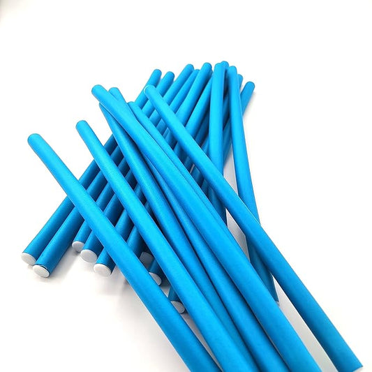 10 Pieces Flexible Curling Rods, Soft Foam No Heat Hair Rollers, Curler for Women with Long and Short Hair (Blue, 0.31 x 9.4in)