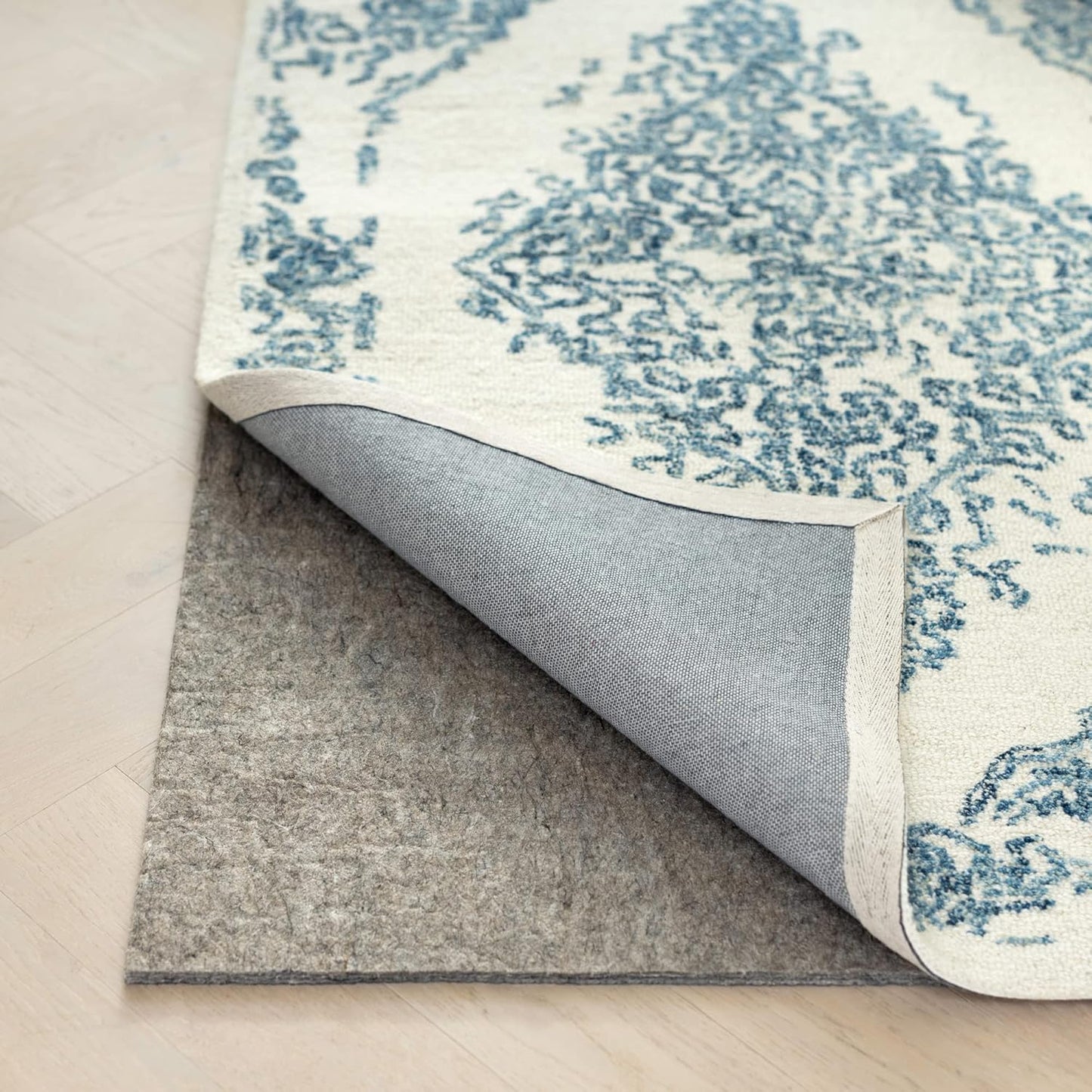 RUGPADUSA - Dual Surface - 10'x13' - 3/8" Thick - Felt + Rubber - Enhanced Non-Slip Rug Pad - Adds Comfort and Protection - for Hard Surface Floors