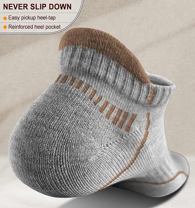BULLIANT Men Running Socks 6Pairs-Ankle Athletic Socks Wicking Cushioned for Men Walking-Arch Compression Support