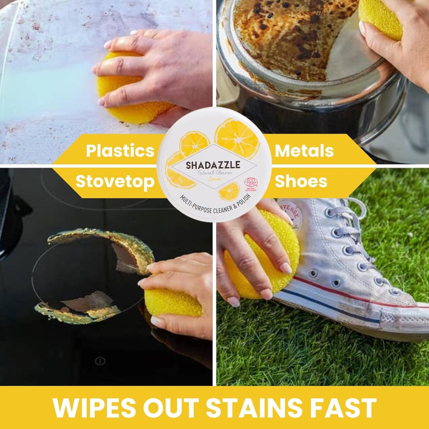 Shadazzle Natural All Purpose Cleaner and Polish – Eco friendly Multi-purpose Cleaning Product (2 Packs, Lemon)