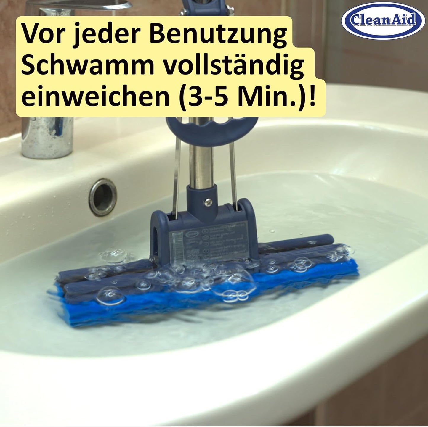 OneTouch GO! Floor Cleaner, Floor Mops, Sponge Mops, Mop with Wringing Function (4 x Refill Sponge)