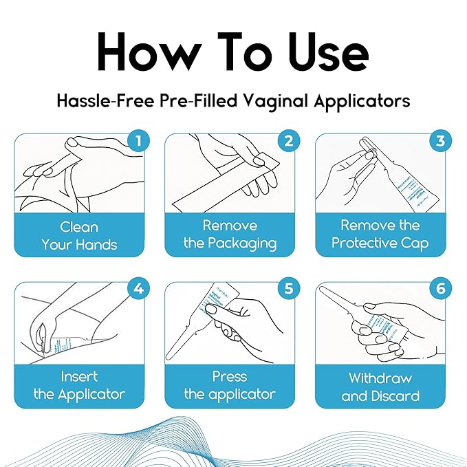 Vaginal Moisturizer Gel for Vagina Health, Moisturizer Applicators for Vaginal Dryness Relief and Long Lasting Wetness - Pre and Post Menopausal - 12 Pre Filled Applicators