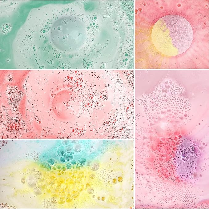 Bath Bombs Gift Set, XXL 4.2oz 12Pcs. All Natural Handmade Bathbombs With Organic Essential oils, Moisturizing Shea Butter/ Bath Salts for Relaxation/ Stress Relief .Great for any Occasions