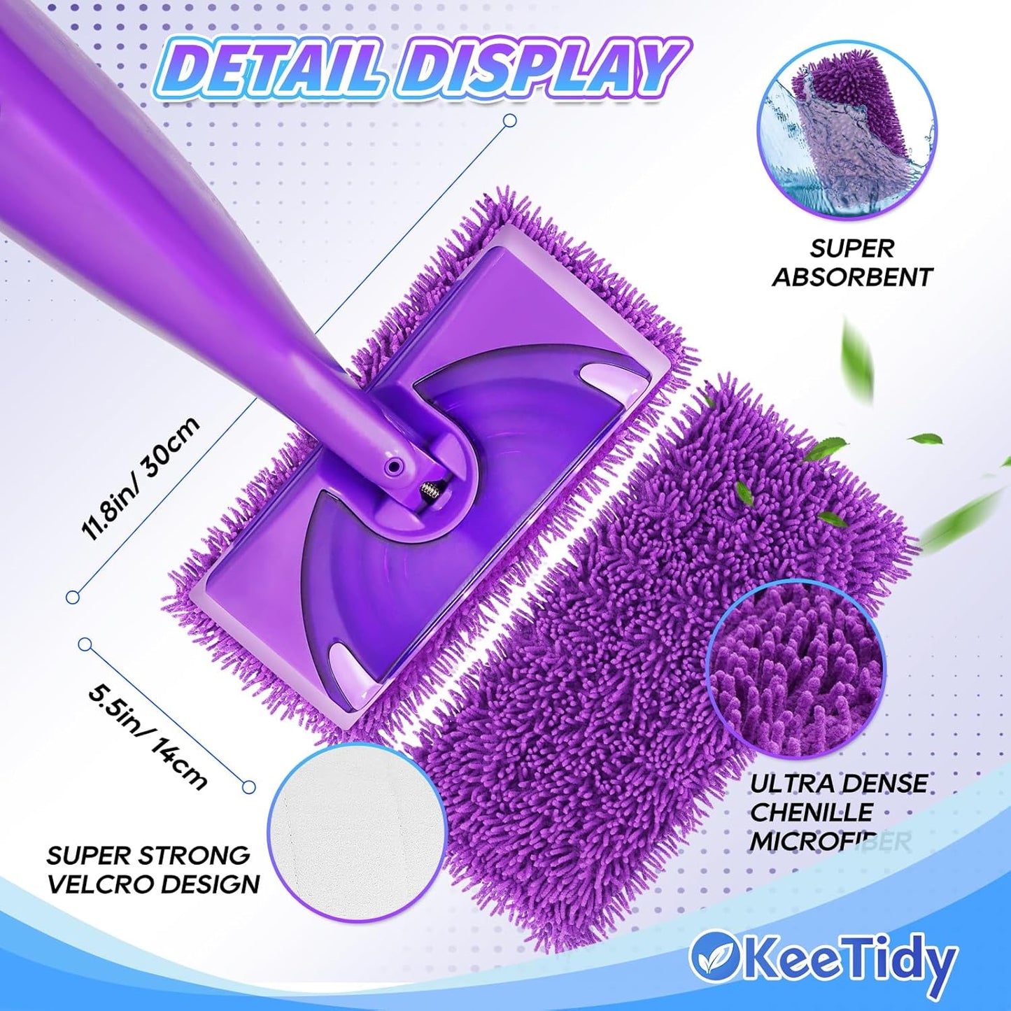 Reusable Mop Pads Compatible with Swiffer Wet Jet Mop Refills Microfiber Mopping Pads Wet & Dry Use Mop Replacement Pad for Swiffer Wetjet Cleaning Supplies 5 Pack