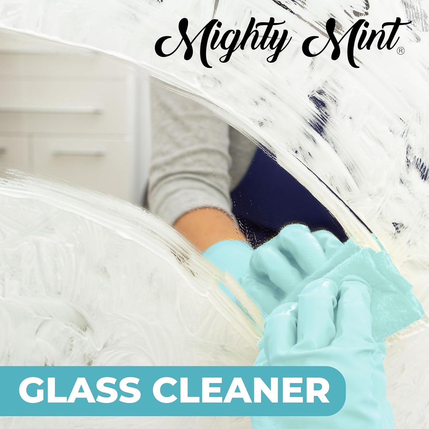 Mighty Mint Glass Cleaner, Ammonia-Free, Streak-Free Spray for Windows, Screens, Stovetop, Bathroom, Natural Peppermint Scent, 16oz (Pack of 2)