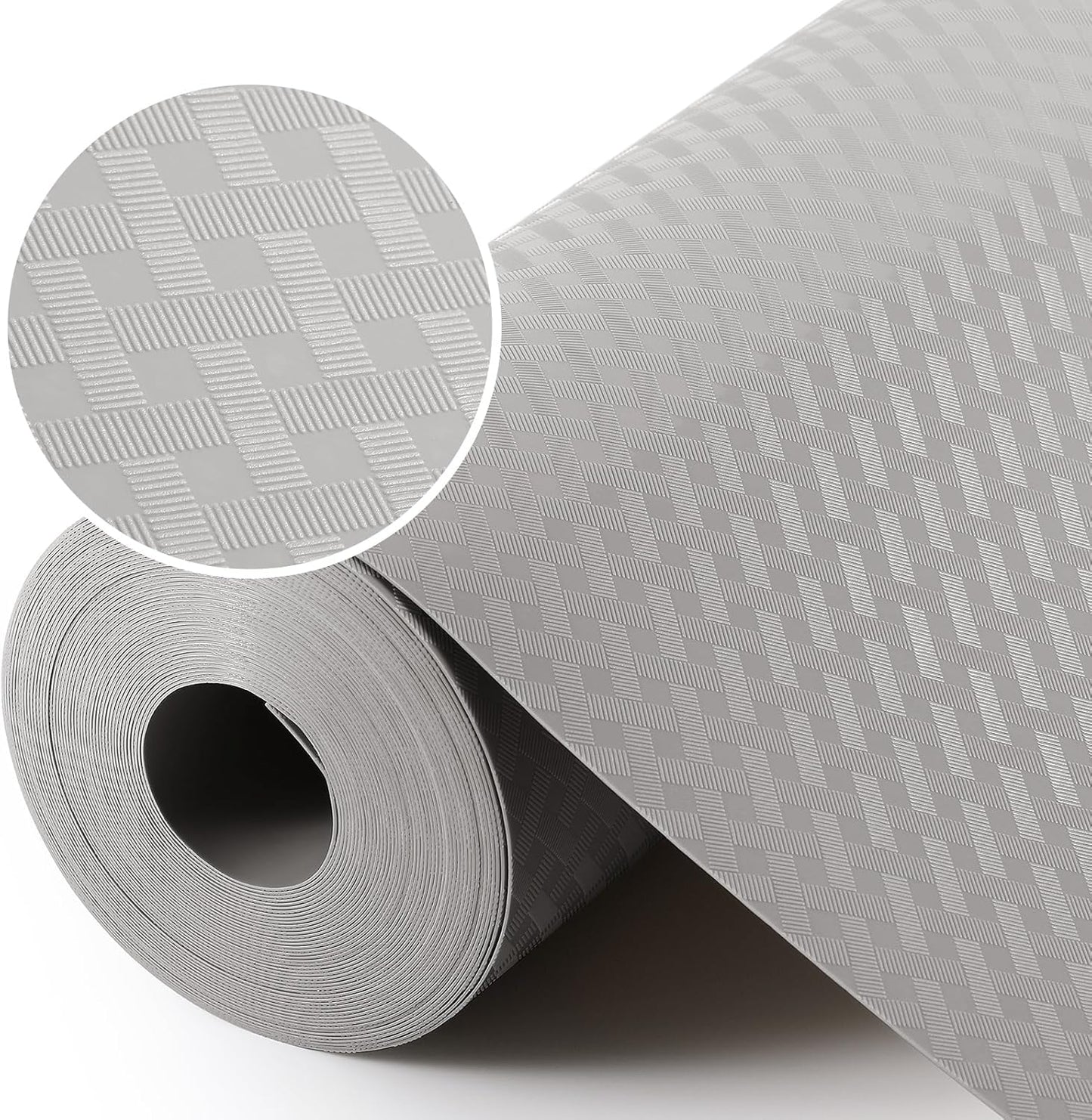 Light Gray Shelf Liners for Kitchen Cabinets Refrigerator Liners Waterproof & Oil-Proof Kitchen Cupboard Liner Drawer Mats EVA Material Non Adhesive Fridge Liner for Shelves 11.8 x 393.7 Inches