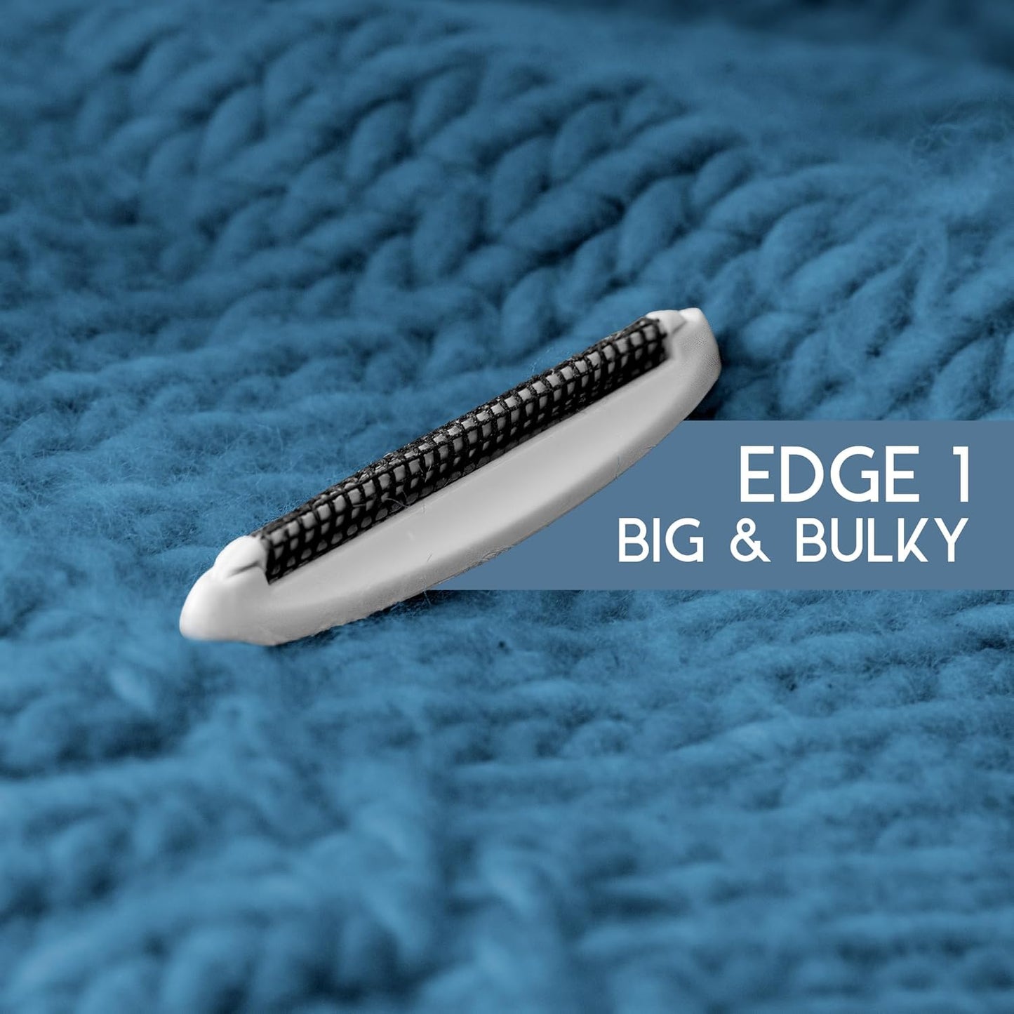 GLEENER Battery-Free Fabric Shaver & Lint Brush | Ultimate Fuzz Remover Sweater Comb | Lint Remover and Depiller for Clothing & Furniture (Slate Blue in Carton Box)