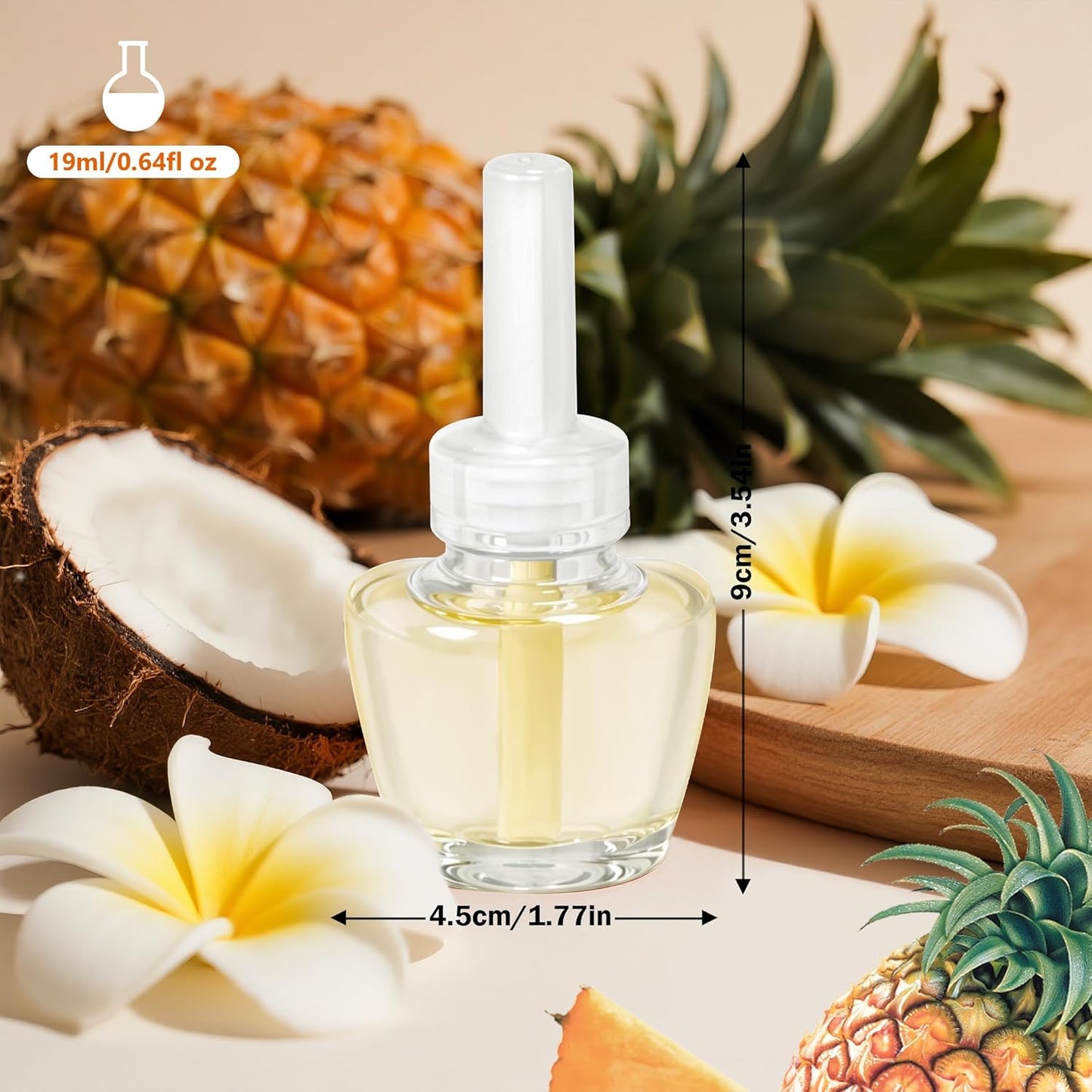 Plug-in Refills Home Plug-in Air Freshener - Hawaiian Scent Refills 6 Count Long-Lasting Fragrance, For Rooms and Bathrooms Wall, Compatible with Air Wick, Compatible with Glade