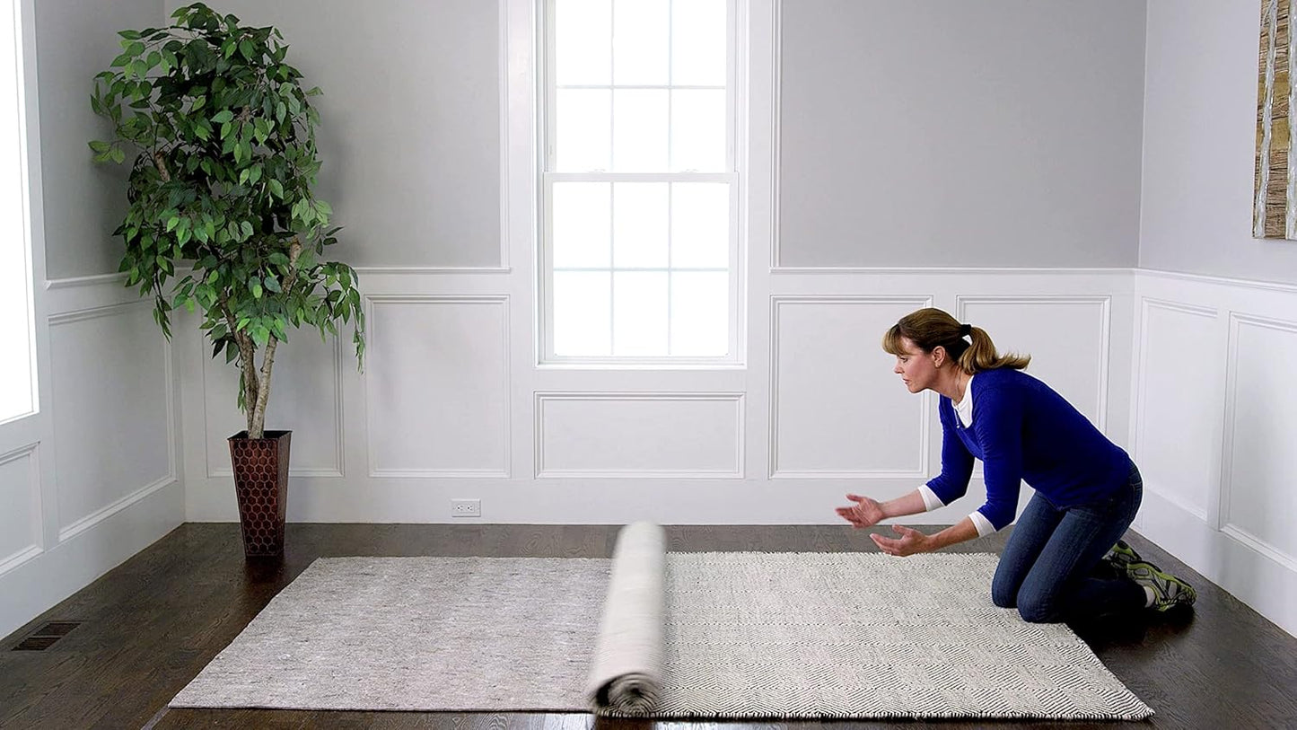 RUGPADUSA - Dual Surface - 9'10" x 12'10" - 1/8" Thick - Felt + Rubber - Non-Slip Backing Rug Pad - Adds Low-Profile Comfort and Protection