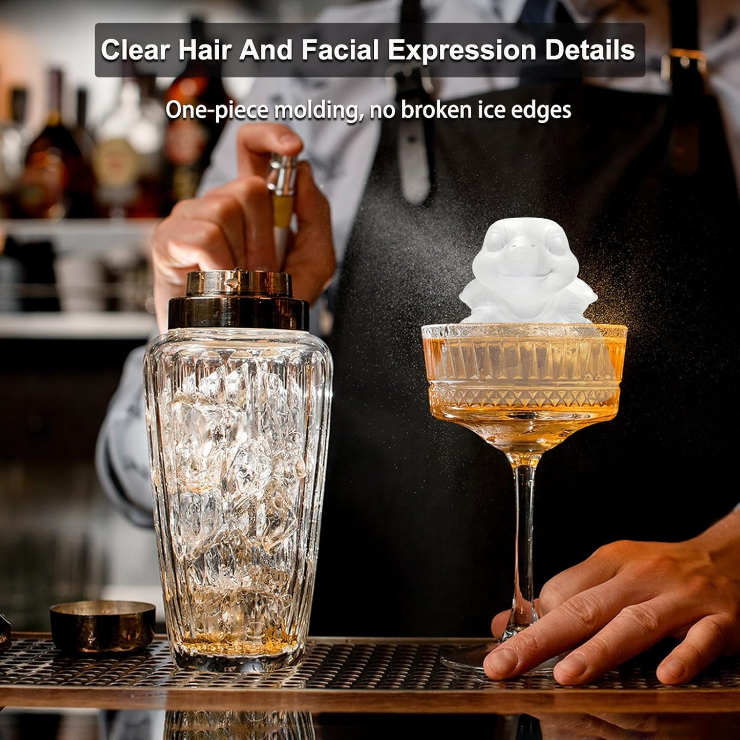 3D Turtle Ice Cube Silicone Molds Tray for Whiskey, Cocktail, Drink Decor, Bar; Rich Details. Cute Turtles Gifts for Women Kids Girls Boys, Fun Animal Shape Soap Epoxy Resign Mold; 2 Pack