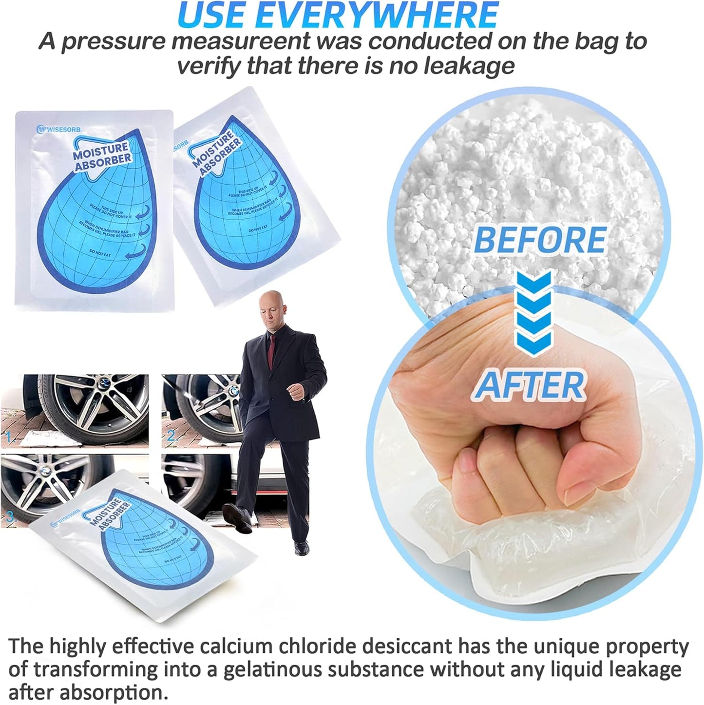 100 Gram 20 Packs Moisture Absorbers, Dehumidifier Bags for Bathrooms, Basements, Rvs, Humidity Packets for Closet