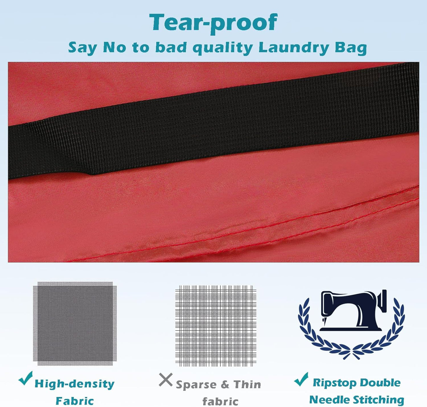 Heavy Duty Laundry Bag 2 Pack XL Nylon Laundry Bags with Straps, Washable Large Dirty Clothes Organizer with Drawstring Closure, Travel Washing Bag Fit a Laundry Hamper or Basket