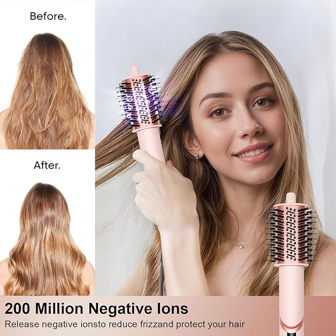 9-in-1 Negative Ionic Foldable Hot Air Blow Dryer Brush & Wrap Air Hair Styler Set, 110K RPM High Speed for Curling, Straightening, Fast Drying, Versatile Styling Tool, Holiday Gift for Women