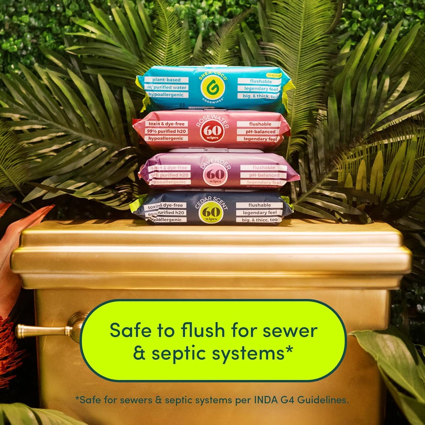 Goodwipes Flushable Wipes – Made with Vitamin E & Aloe – Soft, Individually Wrapped Butt & Feminine Cloths for On-the-Go & Travel Use – Largest Adult Toilet Towelettes – Rosewater, 1 pack, 32 count