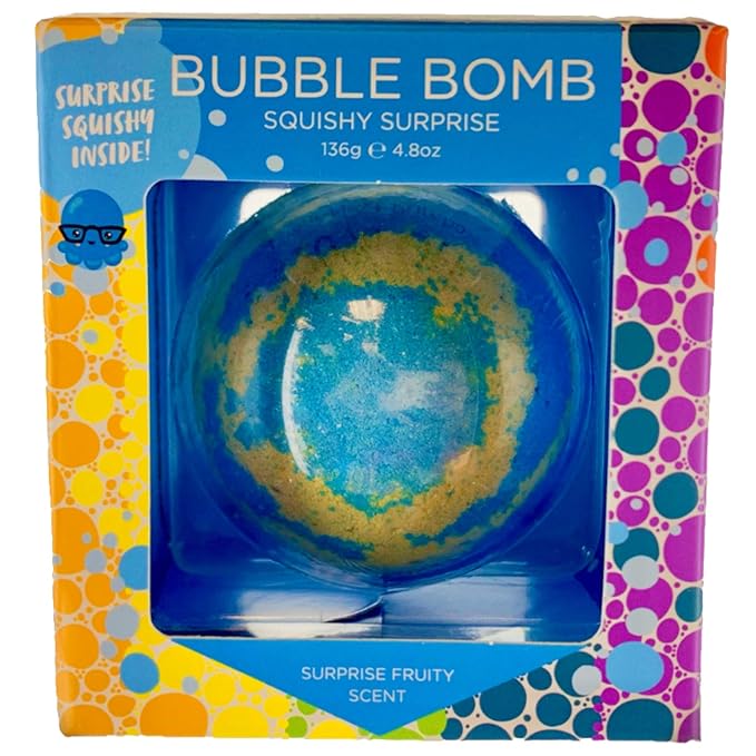 Squishy Bubble Bath Bomb for Kids with Surprise Toy Inside by Two Sisters Spa. Large 99% Natural Fizzy. Moisturizes Dry Sensitive Skin. Releases Color, Scent, and Fizz.