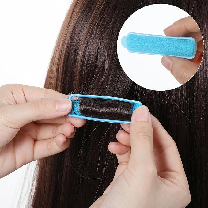 56pcs Sponge Rollers for Hair, 2.67 In Sponge Curlers, Soft Rollers, Heatless Foam Curlers for Styling Long Short Hair Ladies Children (Blue)