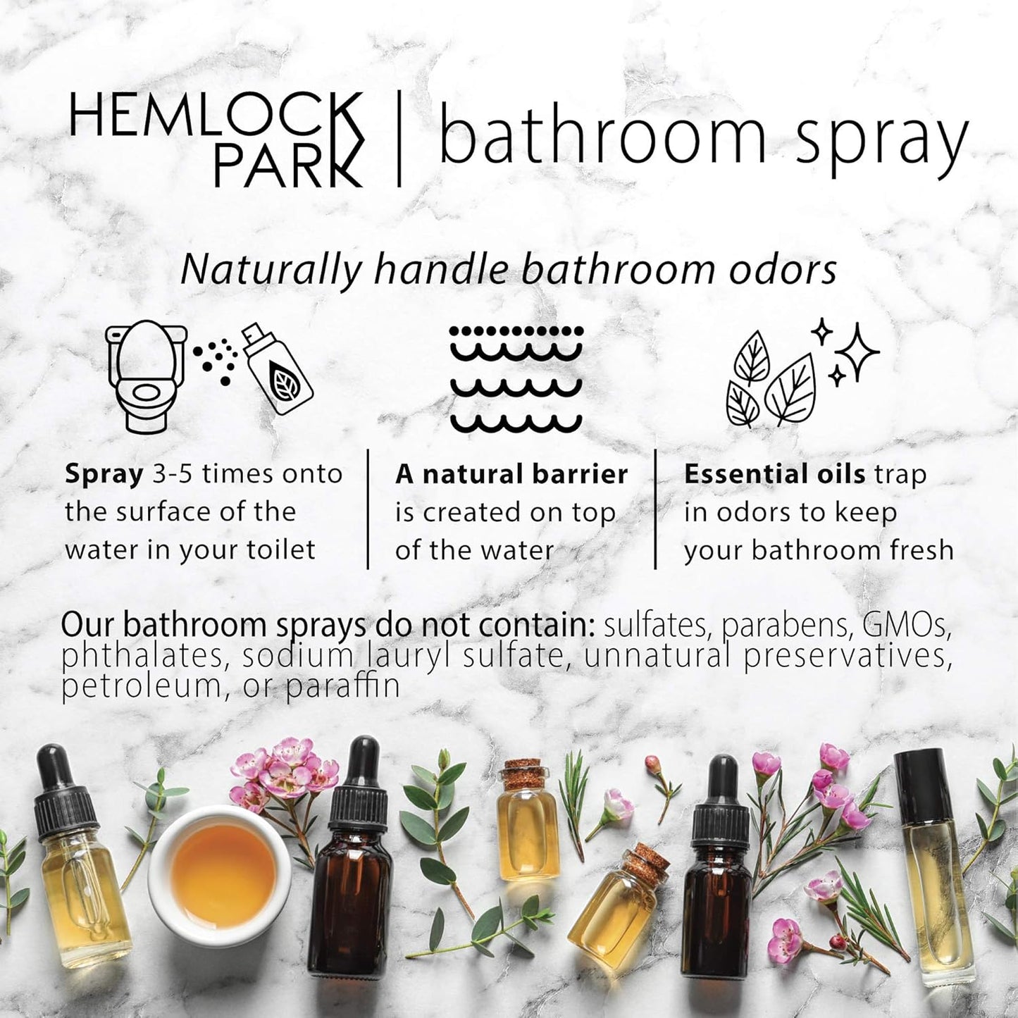 Hemlock Park Lavender Room Spray | Naturally Scent Your Space | Sustainably Made in USA with Essential Oils and Botanicals | 4 oz Glass Spray