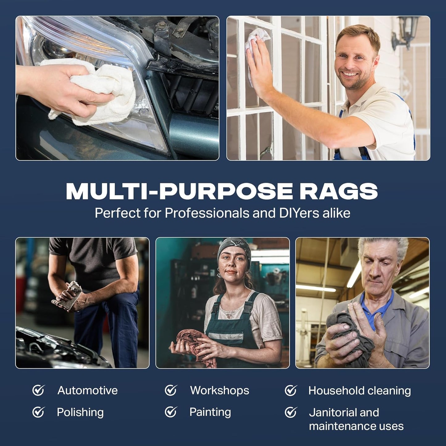 Angel-in-Armor Colored T-Shirt Rags – 25lb Bulk Box of Recycled Cotton Knit Shop Rags – Low Lint Cleaning Cloths for Mechanics, Oil Changes, Industrial and Commercial Use