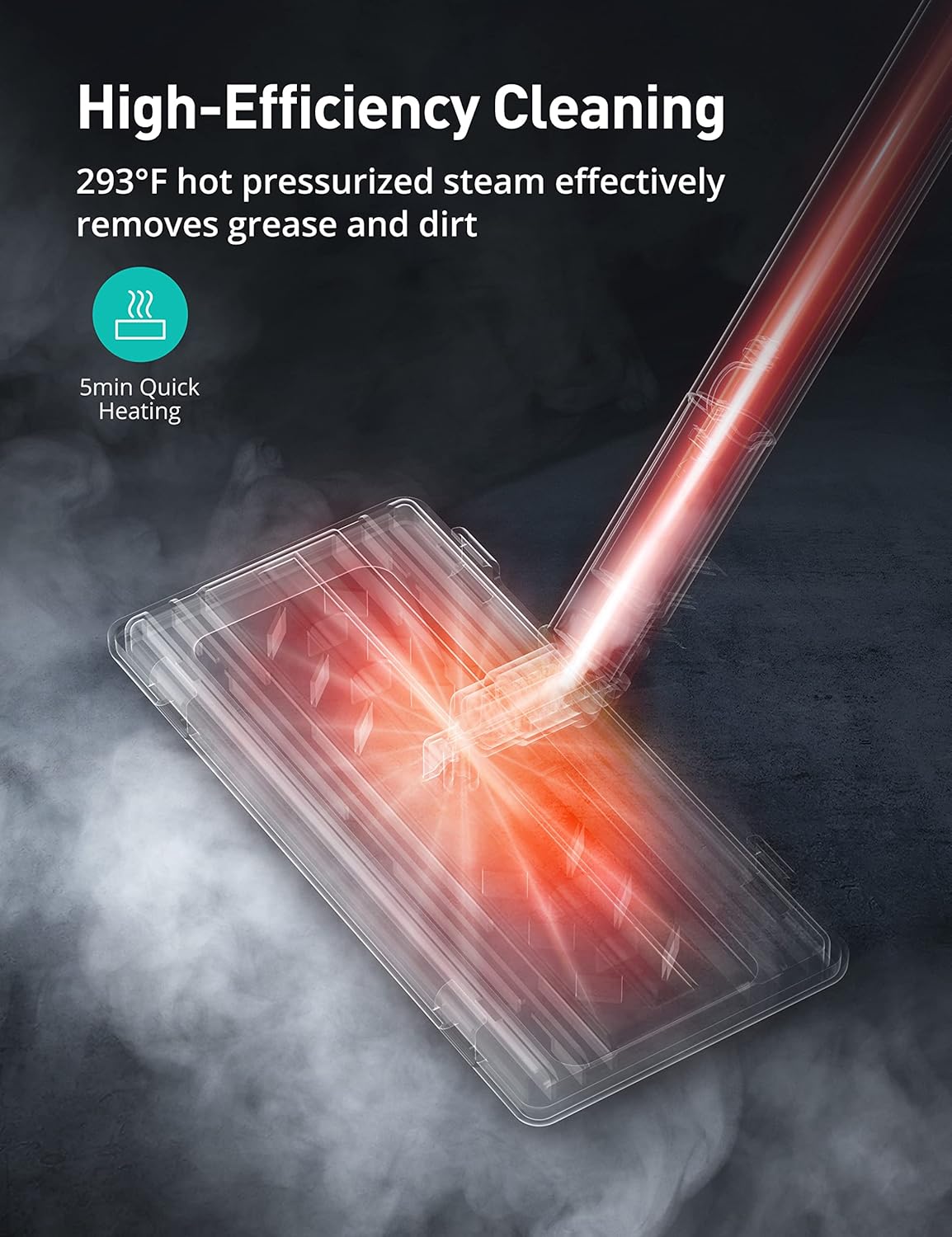 Steam Cleaner, 293°F 58 PSI Powerful Multipurpose Handheld Steam Mop for Home Use, 21 Attachments, 50Oz Capacity, Heavy Duty Steamer for Carpets, Floors, Cars, Tiles, Crack Cleaning, Titanium Silver