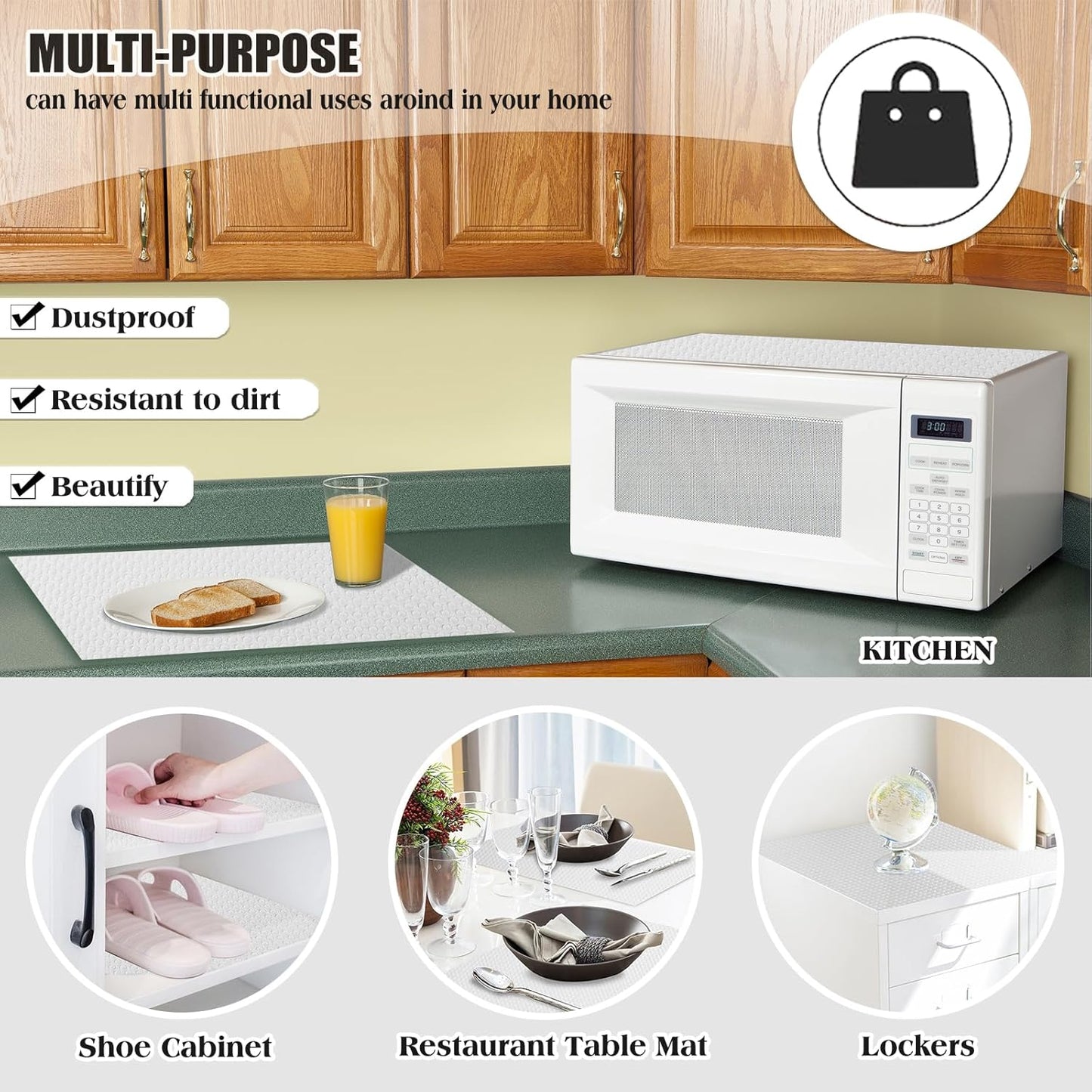 20Pcs Refrigerator Liners, Washable Fridge Liner Shelf Mats Refrigerator Pads for Cupboard Cabinet Drawer Home Kitchen Accessories Organization (Clear)