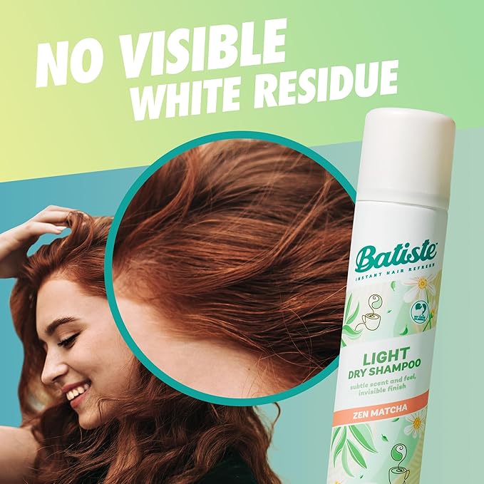 Batiste Light Dry Shampoo, Mellow Melon, Invisible Finish, Refresh Hair & Absorb Oil Between Washes, 3.81 Oz.