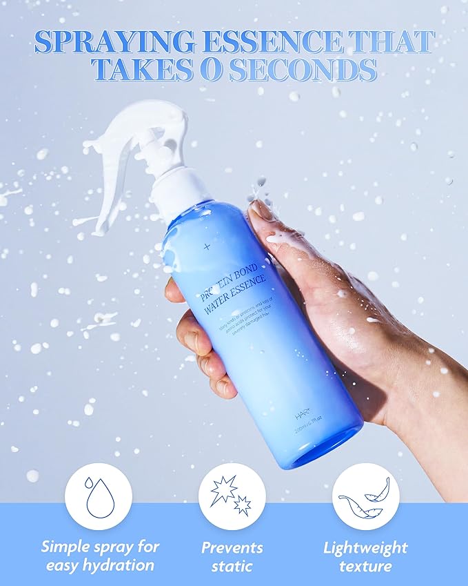 HAIR PLUS Protein Bond Water Essence for Hair 200ml | Hair Serum for Frizzy and Damaged Hair Scalp Serum Frizz Control Hair Care Products | Hair Regrowth Essence Intensive Spray Korean Hair Essence