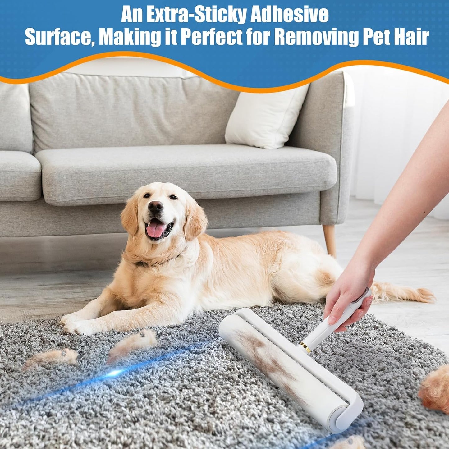 14.17" Lint Roller Refills, Extreme Sticky Large Surface Lint Roller for Cleaning Pet Hair, Wall, Dust, Carpets, Floor, Clothing, Car, 4 Rollers Total 360 Sheets