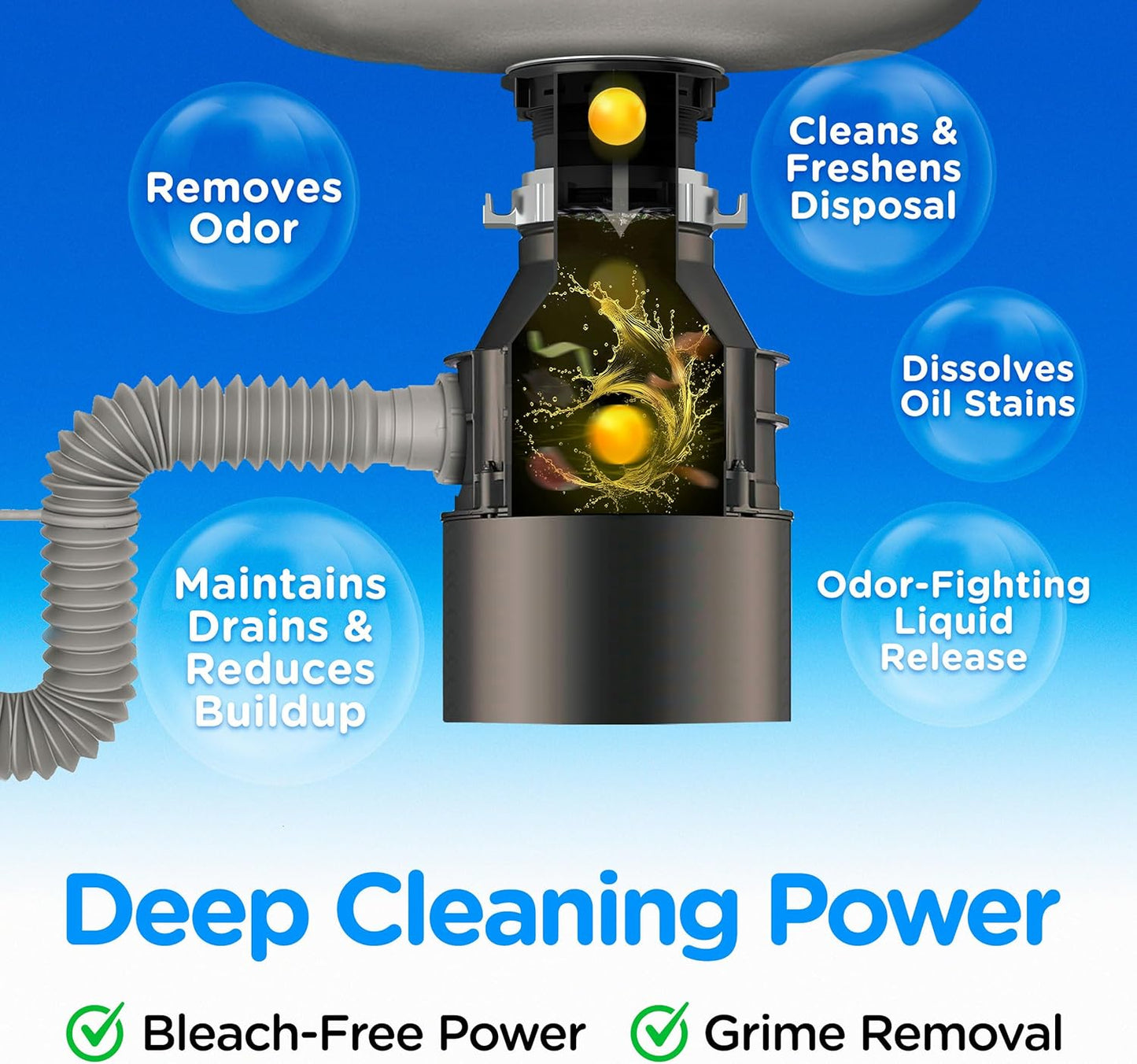 Compac Plink Garbage Disposal Cleaner and Deodorizer, Air Fresheners for Disposal, Lemon Scent, 20 Count