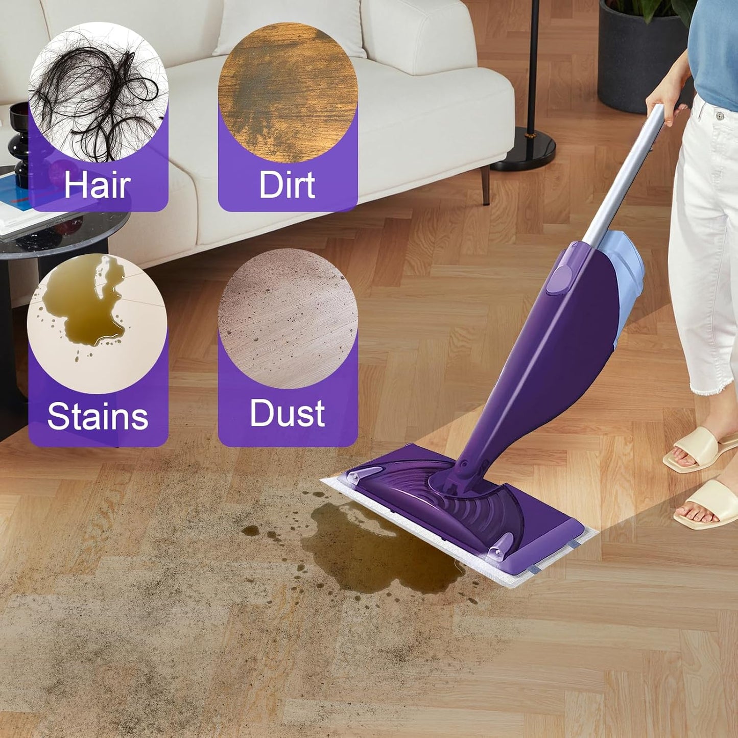 Mopping Pad Refill for Wet Jet Mop, Disposable Multi Surface Wetjet Hardwood Floor Cleaner Spray Mop Pads Refills, Thickness & Absorbent (120)