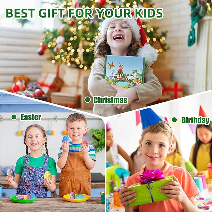 9 Pack Natural and Organic Dinosaur Bath Bombs Bubble Bath Gift Set, Bath Bombs for Kids with Dinosaur Toys Inside, Perfect Birthday Gifts for Kids (9pcs, 90g