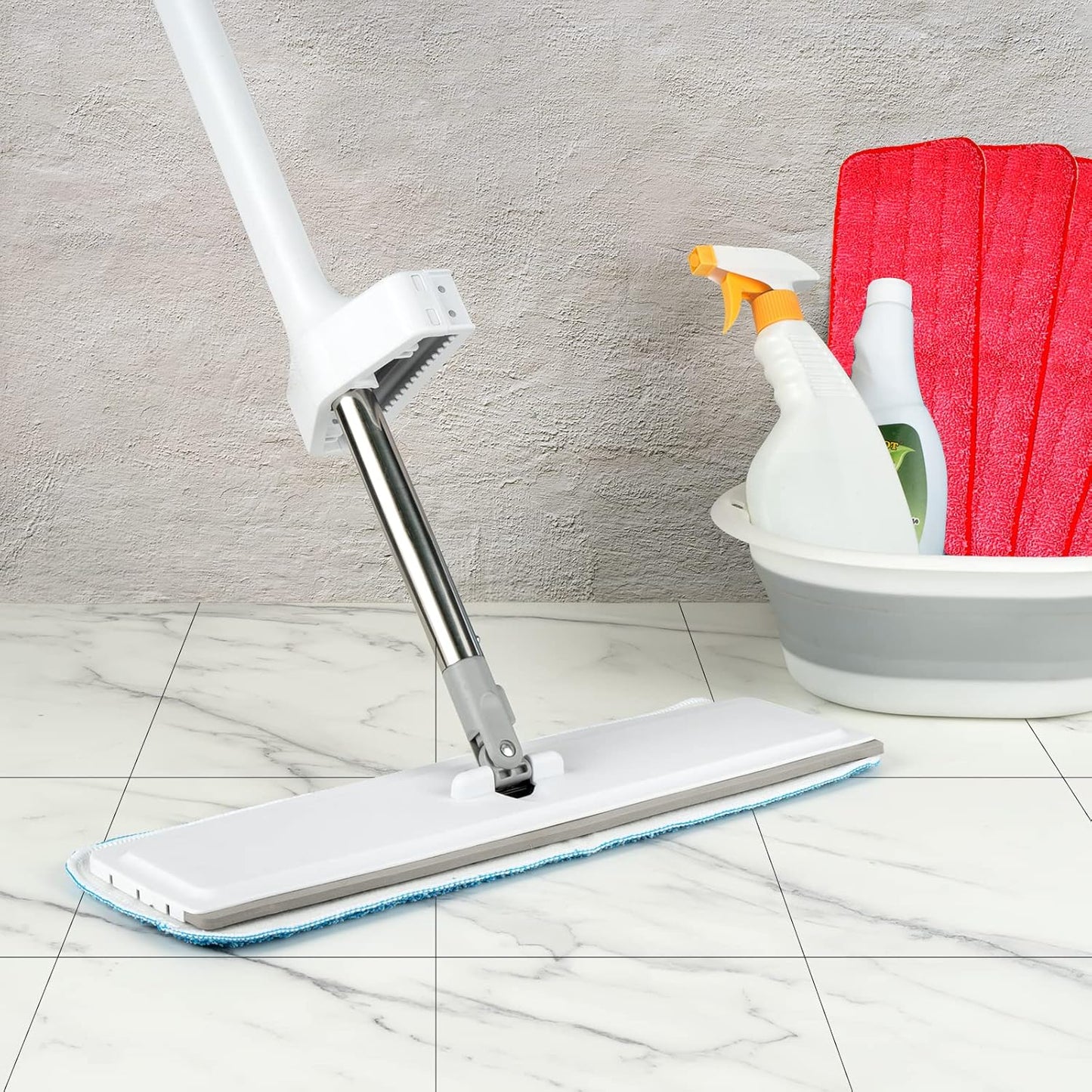 Microfiber Mop Pads, 18x 6 Inch Reusable and Washable Spray Mop Pads, Wet and Dry Household Mop Pad Replacement, Set of 12(Red)