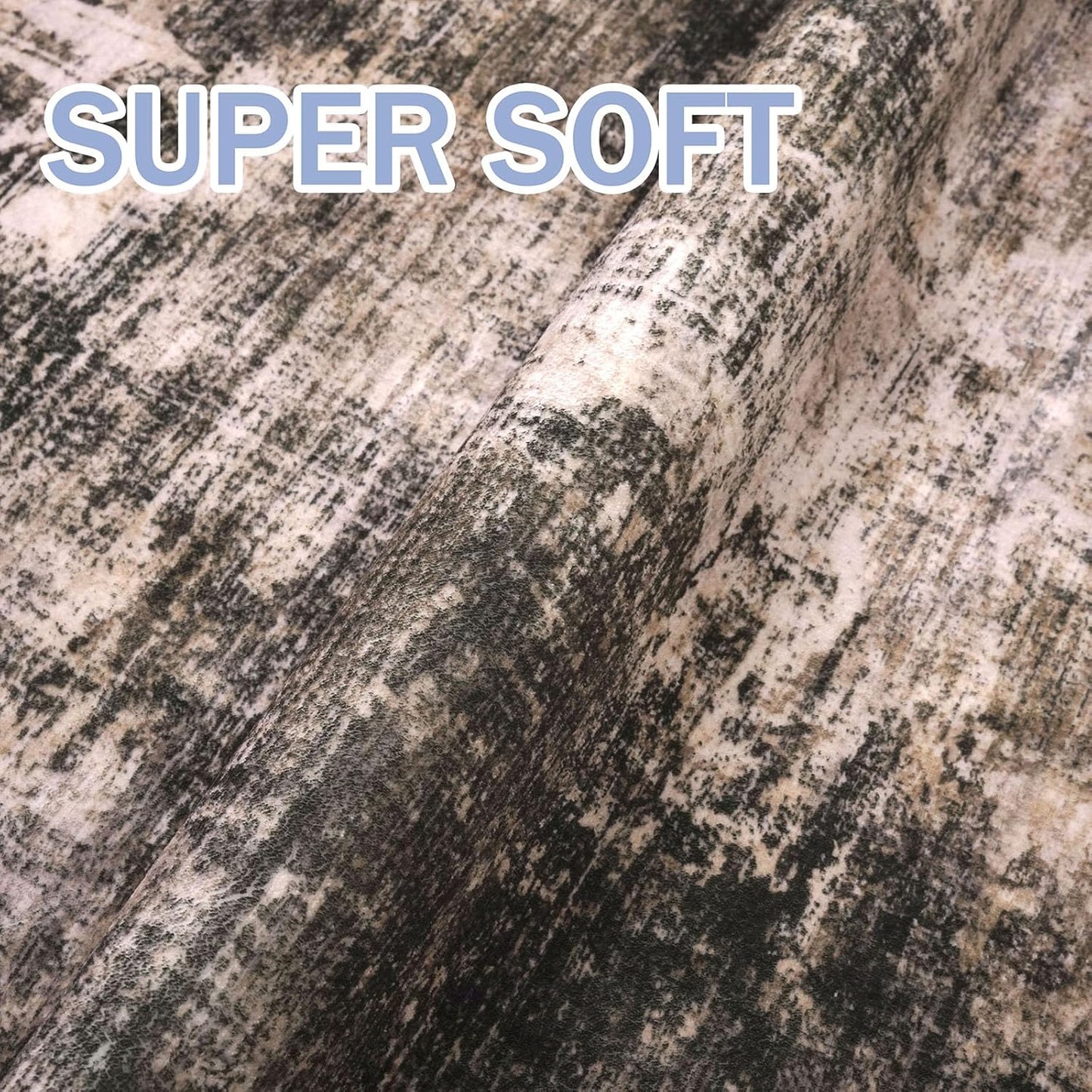 IOHOUZE Small Abstract Area Rug 2x3 Ft Entryway Rugs Washable Door Mat Indoor Entrance, Rubber Backed Throw Rugs, Printed Faux Wool Non Slip Floor Carpet for Foyer Front Door Sink, Brown/Rust