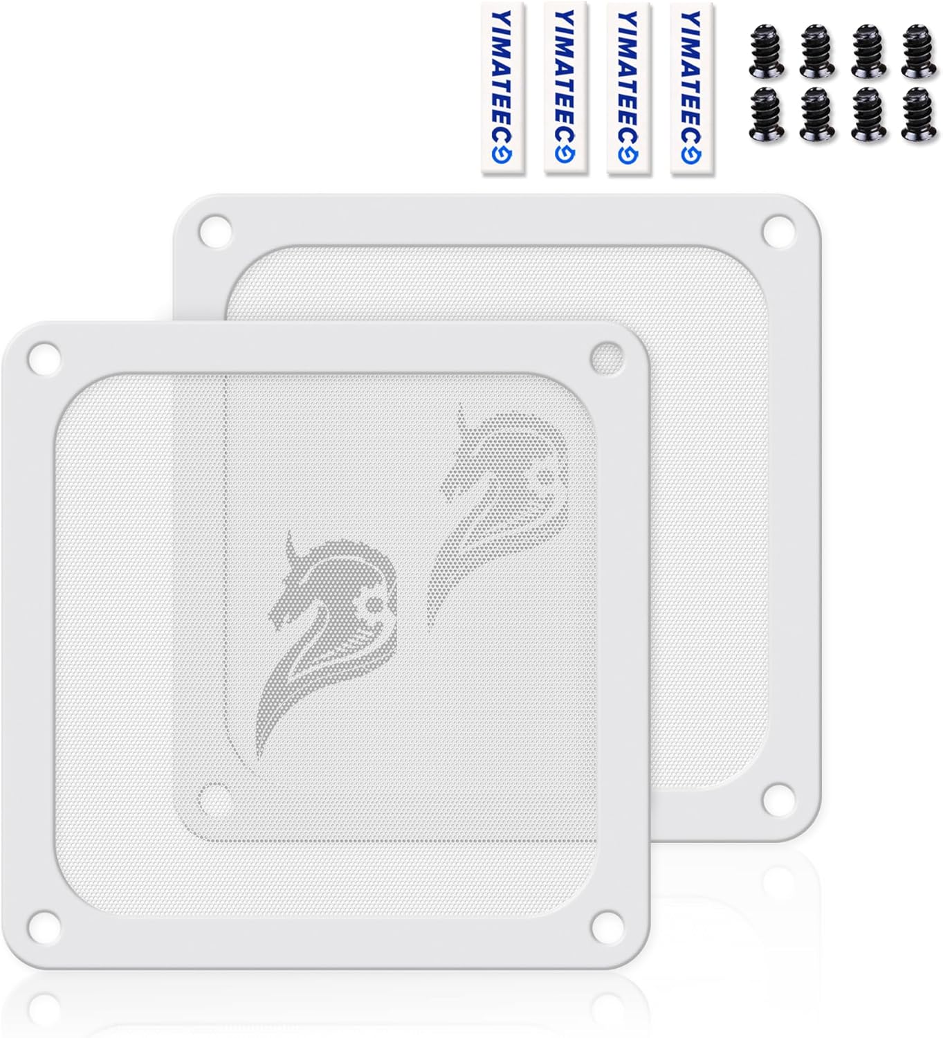 140mm Fan Filter PC Dust Filter Computer Fan Grills Dust Mesh Magnetic Frame PC Case Cover Dustproof PVC 50 Mesh(PVC, Gentleman Aesthetic, 140 * 140mm, 2pcs, White)