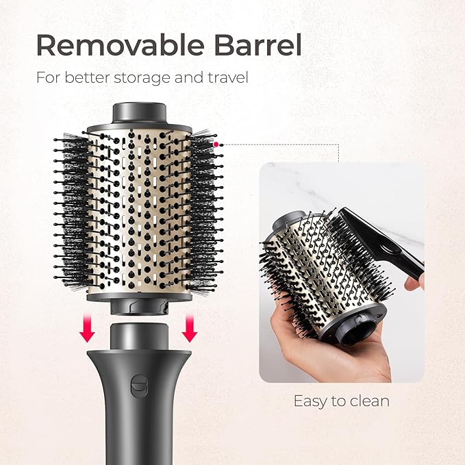 TYMO Hair Blow Dryer Brush, High-Speed Hair Dryer Brush for 300% Faster Dry and Style, Hot Air Blowout Brush, One Step Straightener Volumizer with 200M Negative Ion for Smooth, Frizz-Free