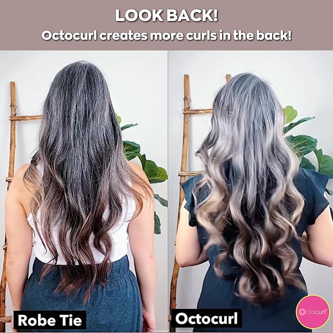 Octocurl Satin Hair Curlers - Heatless Curls Overnight - Headband Curlers for Long Hair (Satin - White)