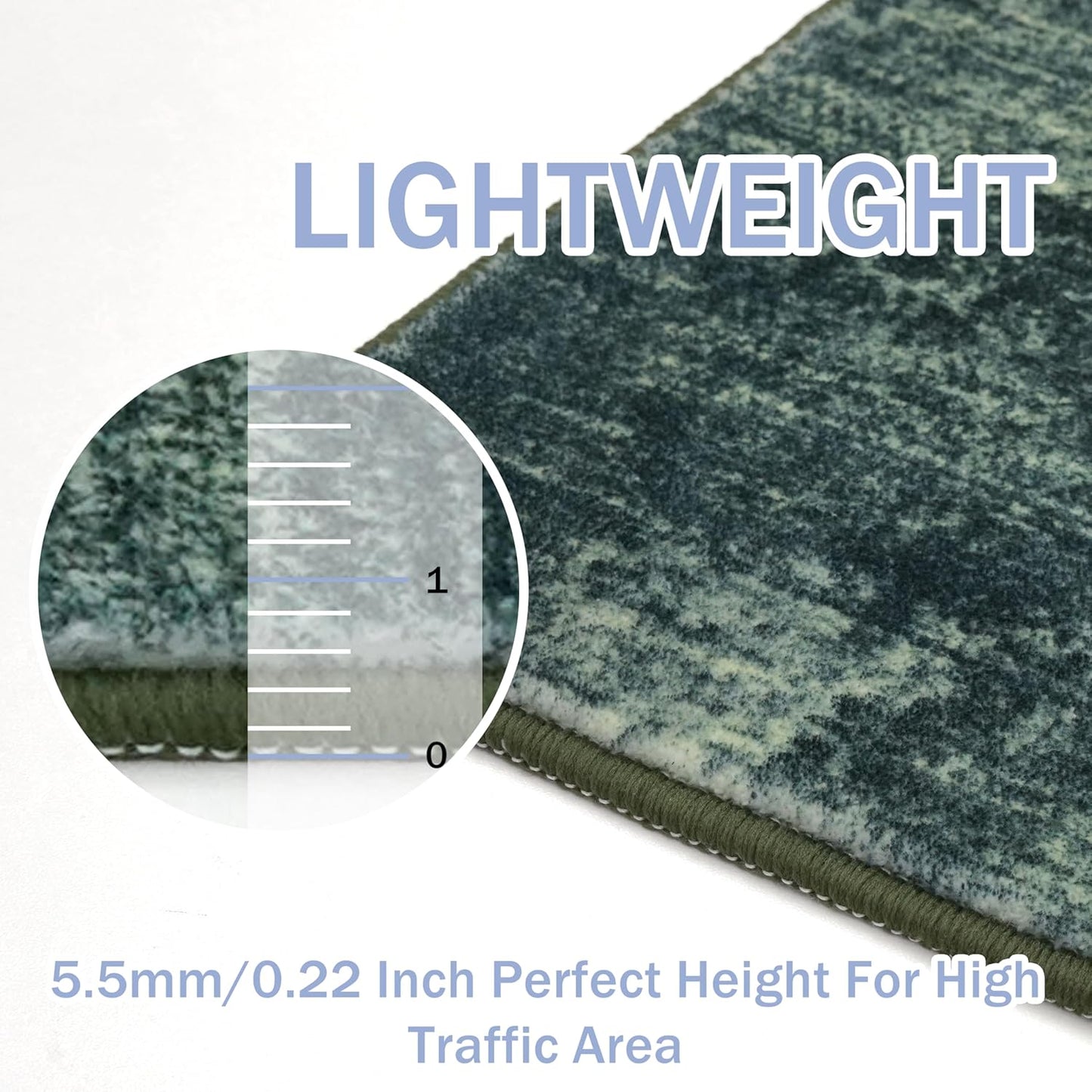 IOHOUZE Abstract Runner Rug 3x20 Ft Extra Long Washable Runners for Hallways, Non Slip Kitchen Runner Printed Faux Wool Entryway Runner Indoor, Modern Abstract Floor Carpet for Hall Stair, Dark Green