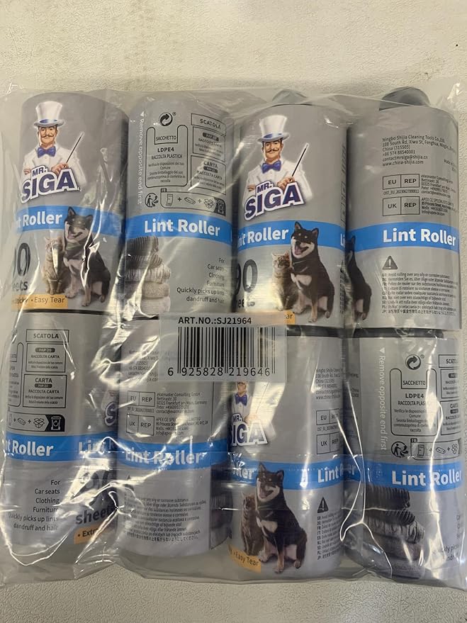 MR.SIGA Lint Rollers for Pet Hair Extra Sticky, 720 Sheets, Lint Remover for Clothing, Furniture, Pet Hair Remover with Easy Tear Sheets