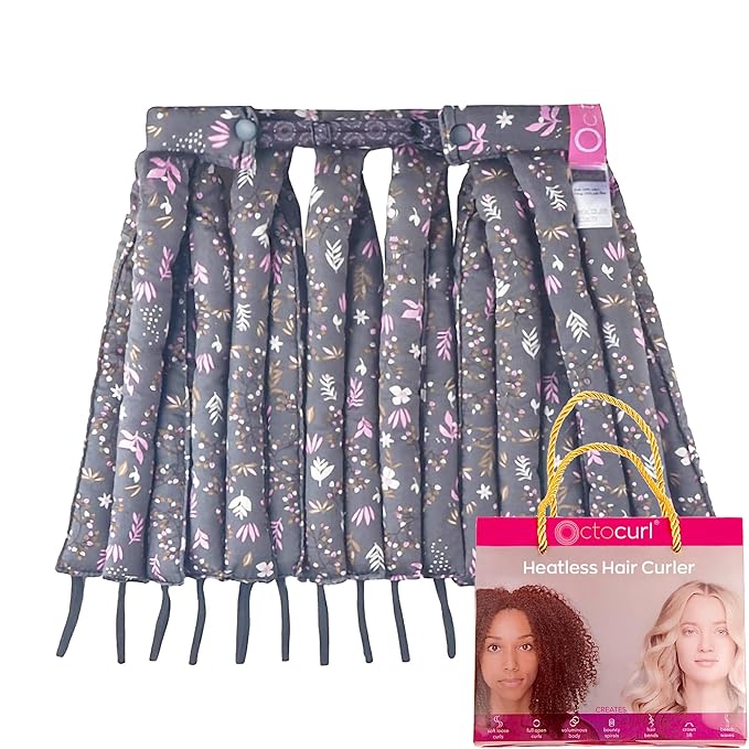 Octocurl Heatless Curls Headband - Hair Curlers to Sleep In - Heatless Curlers for Medium Length Hair (Cotton - Lilac)
