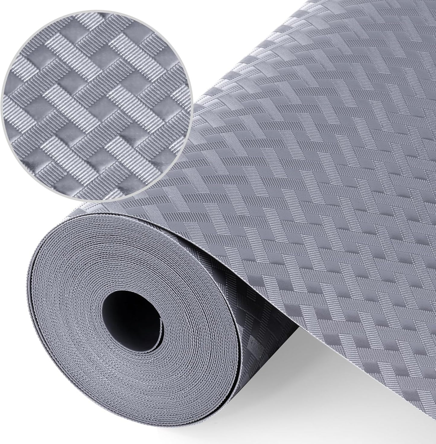 Shelf Liners, Non-Adhesive Drawer Liner, Waterproof & Oil-Proof Kitchen Cabinet Cupboard Liner Plastic EVA Material BPA Free Fridge Liner Mats Paper Protector for Shelves (Grey/24in x 240in)