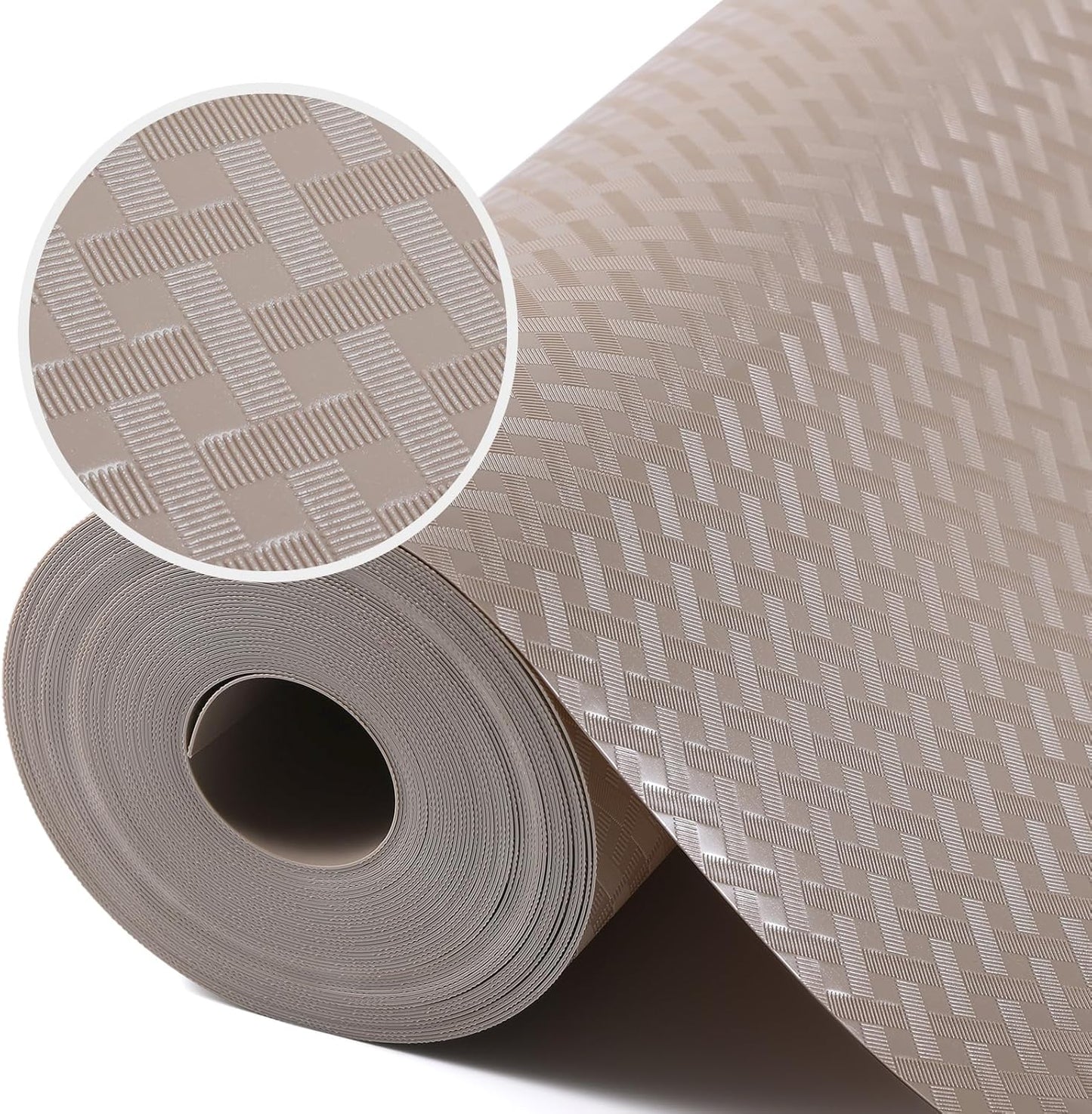 Beige Shelf Liners for Kitchen Cabinets Refrigerator Liners Waterproof & Oil-Proof Kitchen Cupboard Liner Drawer Mats EVA Material Non Adhesive Fridge Liner 11.8 x 236.2 Inches x 2 Rolls
