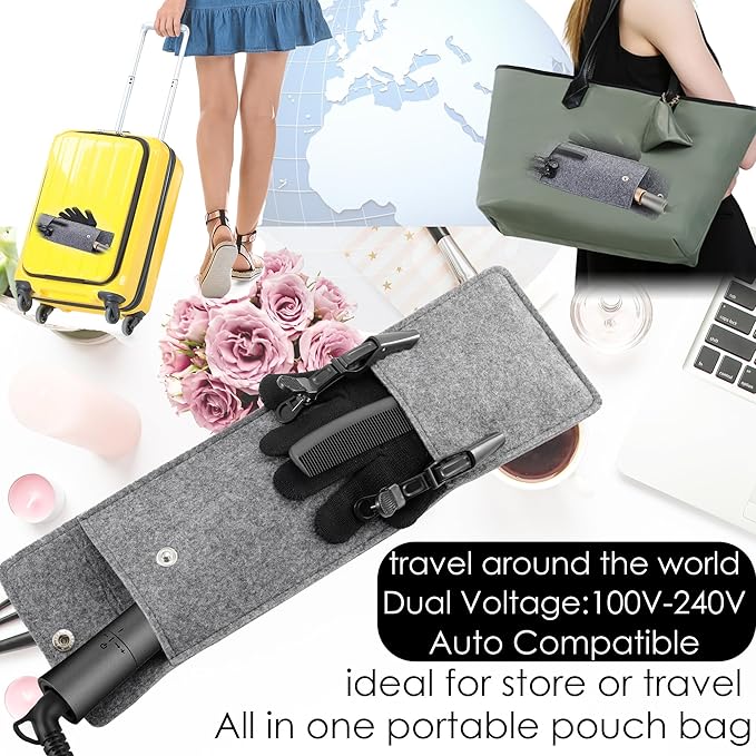 NITION Ceramic Tourmaline Flat Irons for Hair LCD Hair Straightener MCH Fast Straightening for Healthy Styling. 6 Temperature Levels 265-450°F Adjustable for All Hair. Travel Pouch Bag Included. Black