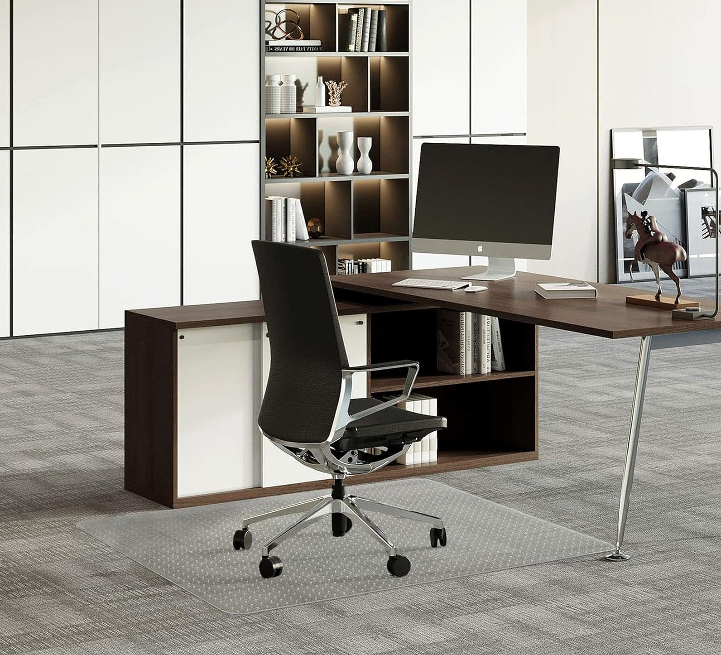 FuturHydro Desk Chair Mat for Flat to Low Pile Carpets, 45" x 53" Clear Office Home Floor Protector Mat, Transparent Mats for Office, Home and Gaming Floors (Rectangle)