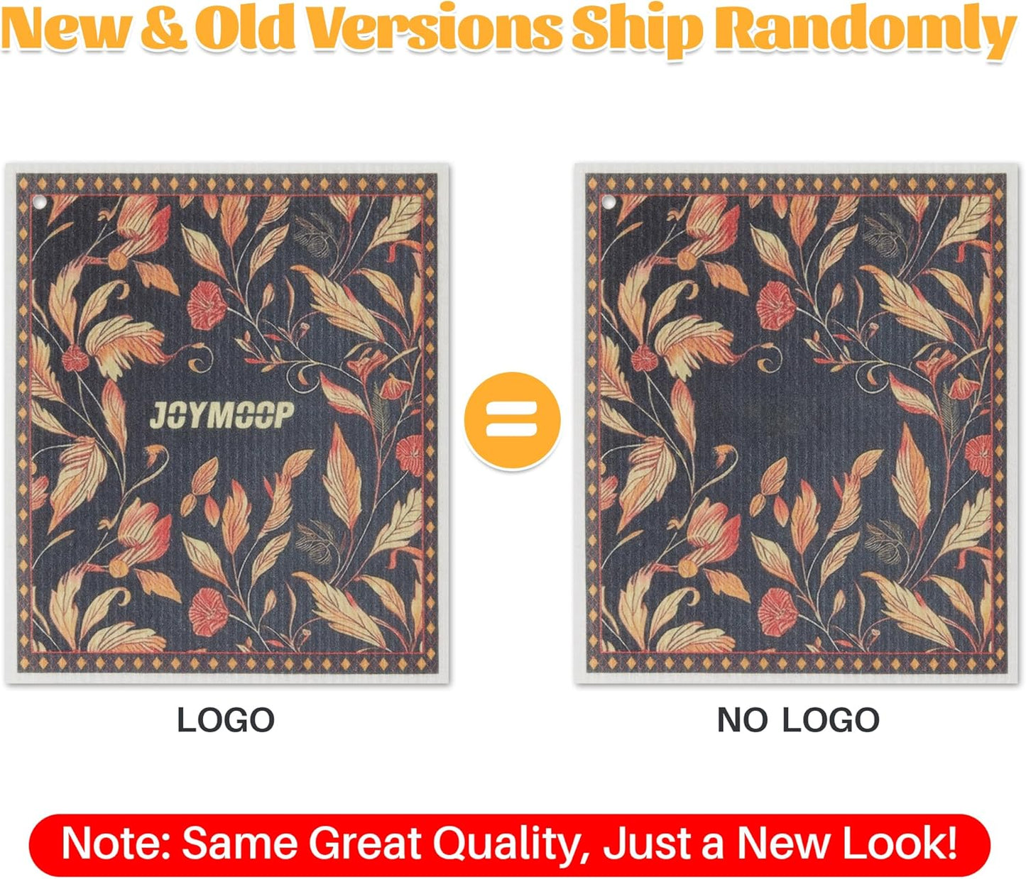 JOYMOOP 12 Pack Decorate Cleaning Cloth (Simple Floral of Decorative Series), Reusable Absorbent Dish Towels, Non-Scratch Washable Rags for Cookware, Kitchen and Household Cleaning - 6.7×7.9 inch