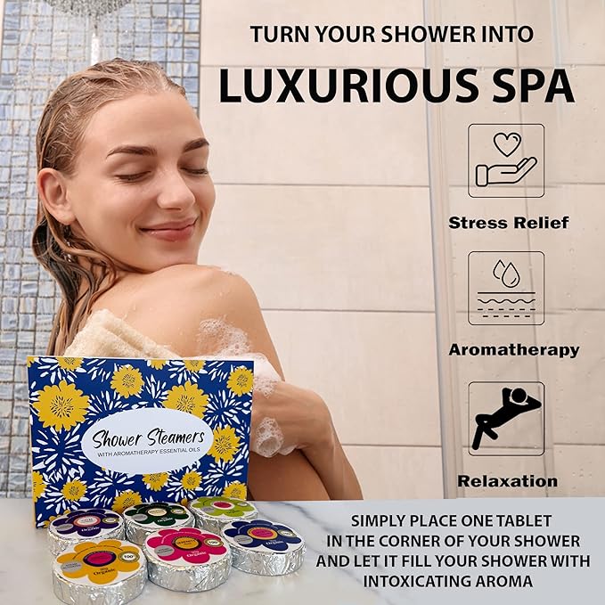 Shower Steamers for Women Gift Set, 24pc Shower Bombs Aromatherapy Gift Set w/Organic Essential Oils. Shower Melts, Bath Bombs for Shower, Birthday Gifts, Individually Wrapped & 4 Boxes of Pack of 6
