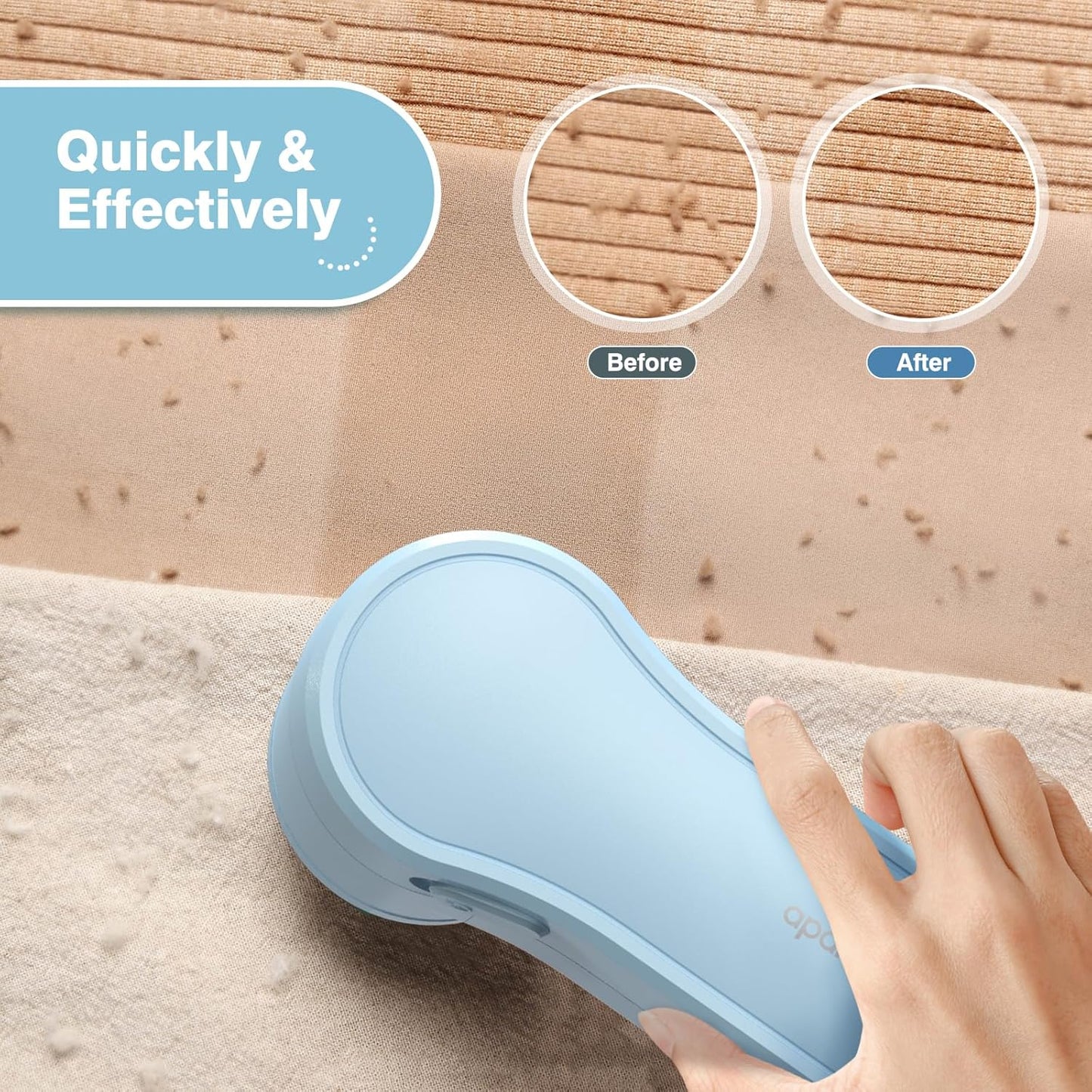 Fabric Shaver Lint Shaver, Electric Lint Remover with 13-Blades, Sweater Shaver USB Rechargeable Fabric Pilling Remover for Clothes, Couch, Beddings